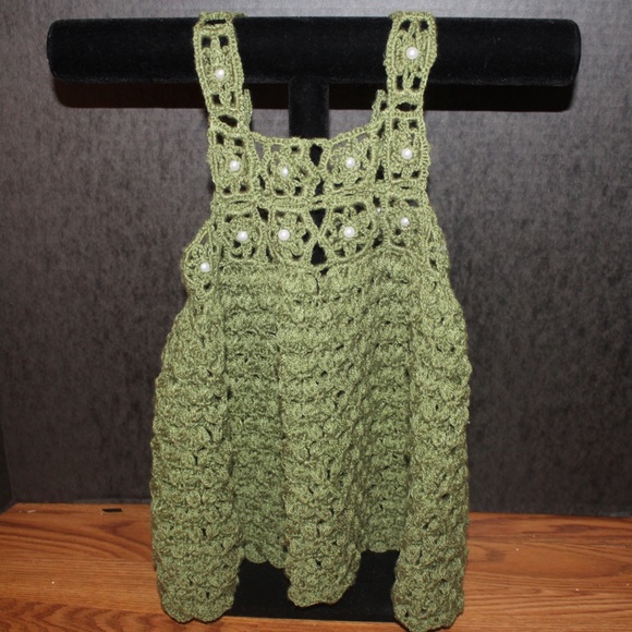 Homemade Green Dress w/ Beads - Picture 1 of 6